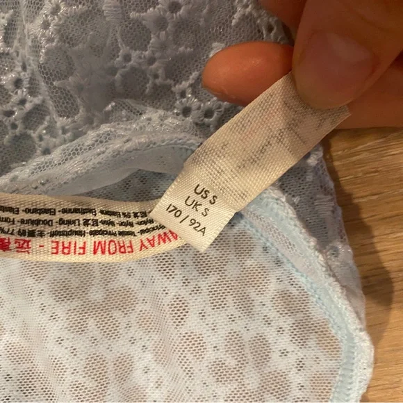 New free people baby blue corset bralette baby blue sparkle size small. - Picture 5 of 5